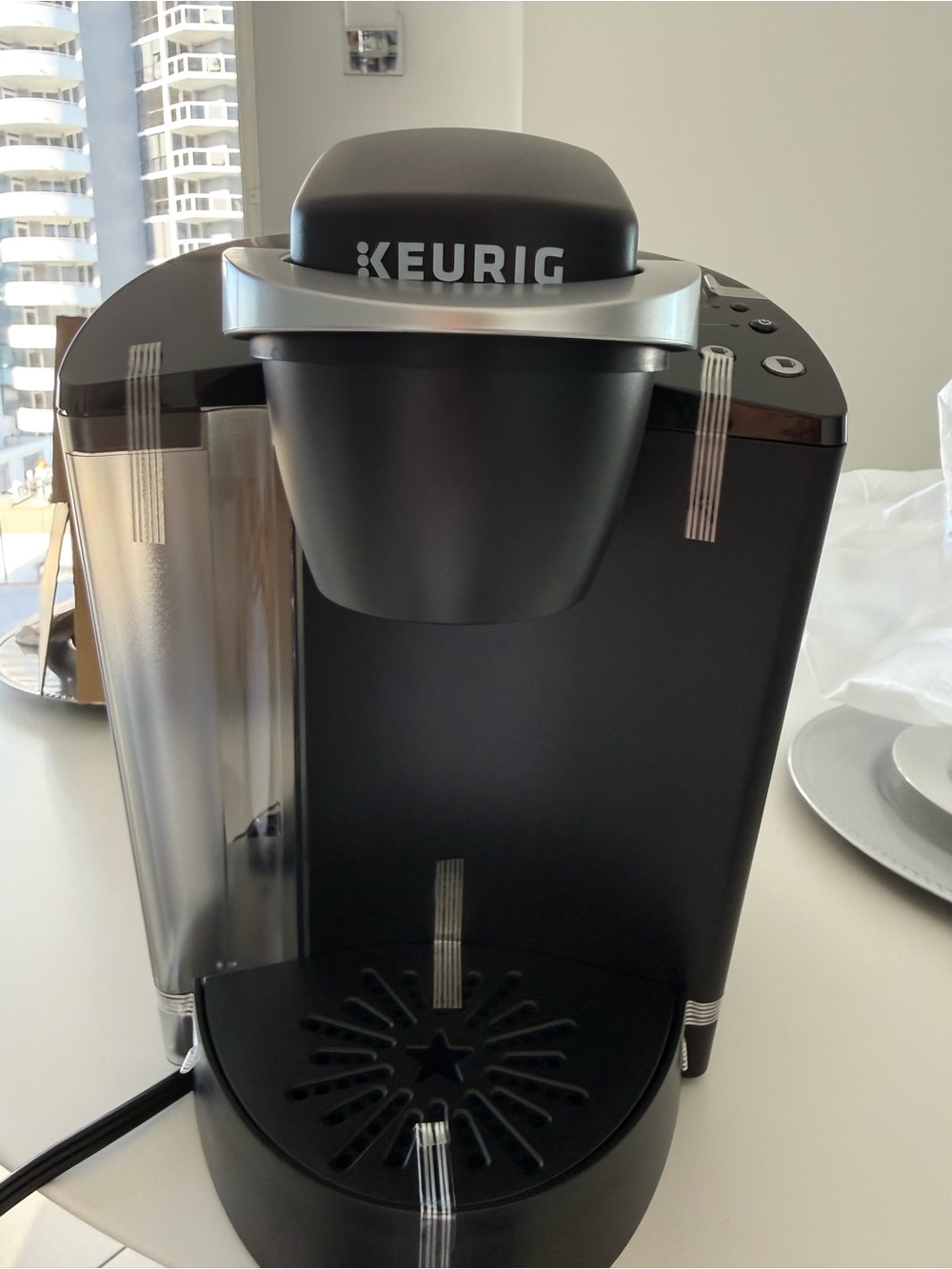 Keurig Single-Serve Coffee Maker in Black with Silver Accents